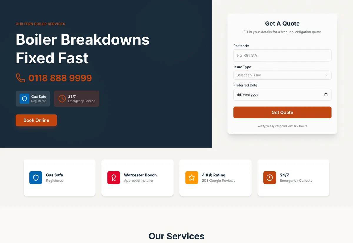 Gas & Boiler demo site preview